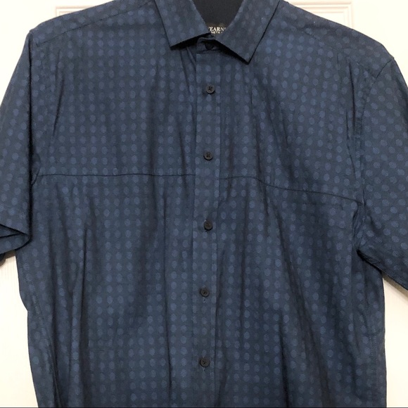 Kenneth Cole Awear-Tech Blue Short Sleeve Shirt - Picture 6 of 6